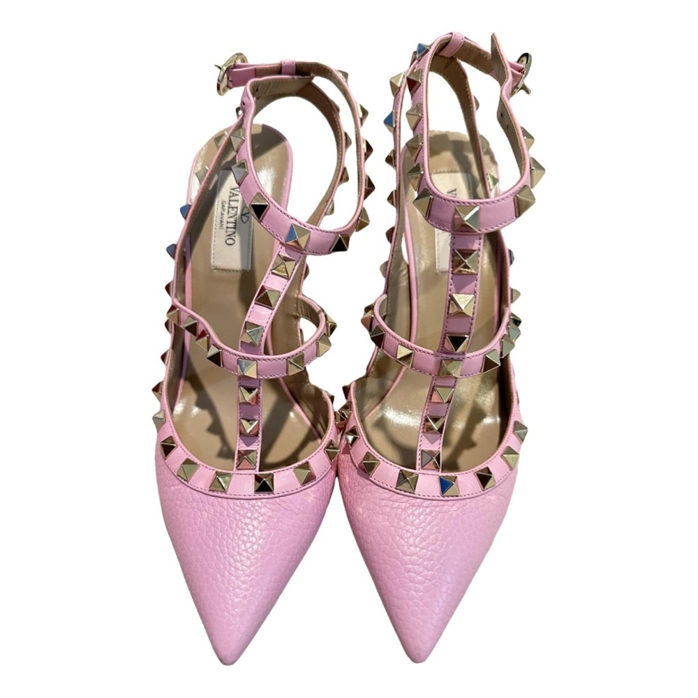 Valentino Pink Rockstud Heels with Slingback